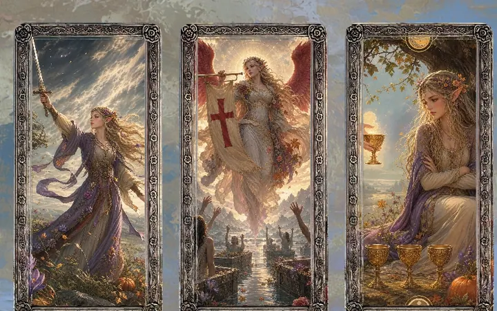 Tres cartas personales de tarot coordinadas con la persona Sylvara